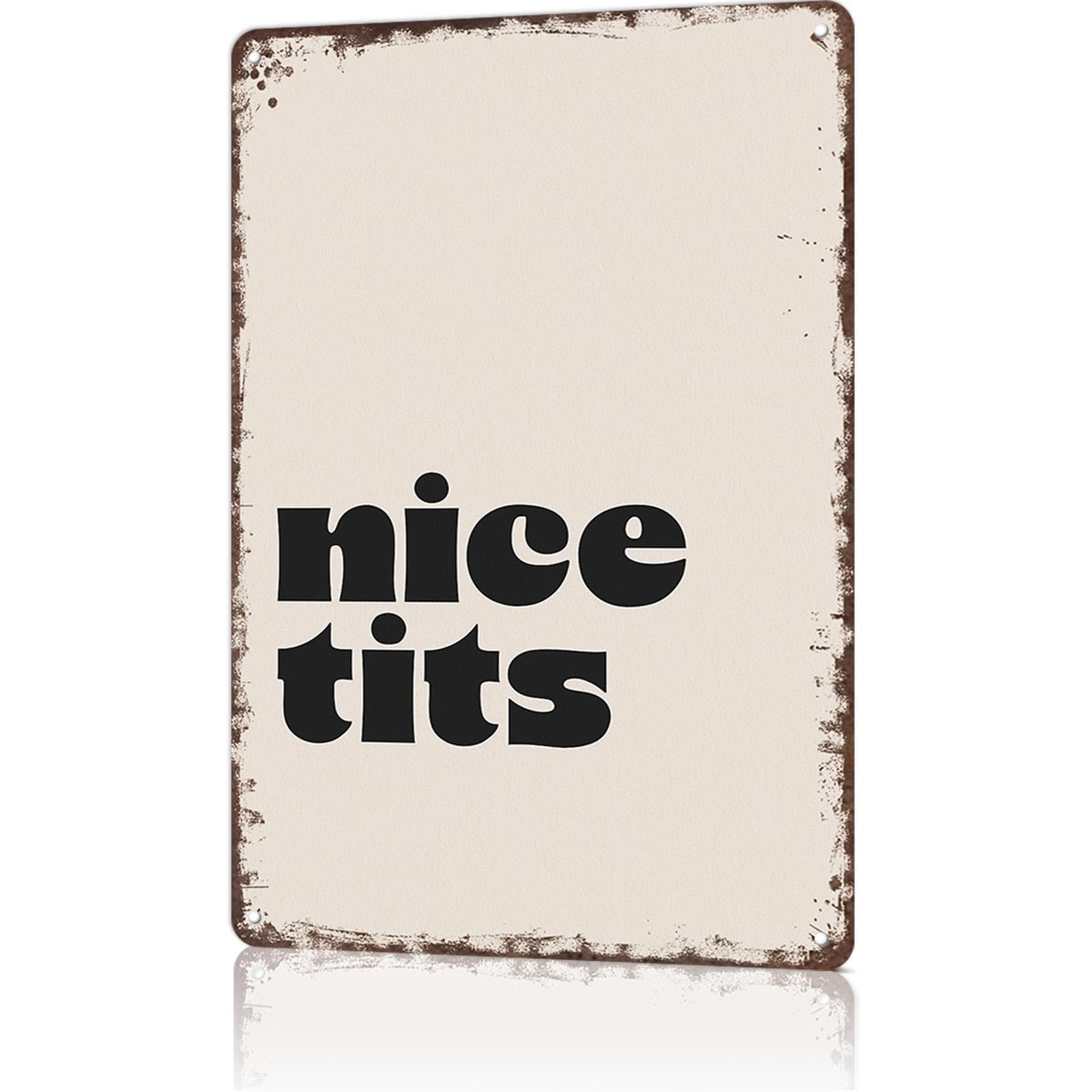 KWQDOZF Funny Metal Signs Poster 8x12inch Nice Tits Aluminum Sign Wall Art For Home Room Bedroom Office Decor