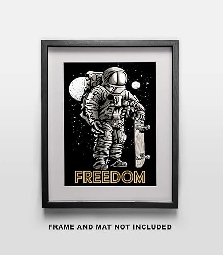 Miniatura 3 de Freedom Skateboarding Fine Art Print- 11x14 Unframed Wall Art Print- Gift for Skateboard Fans, Future Astronauts, Astronomers, Science Lovers -
