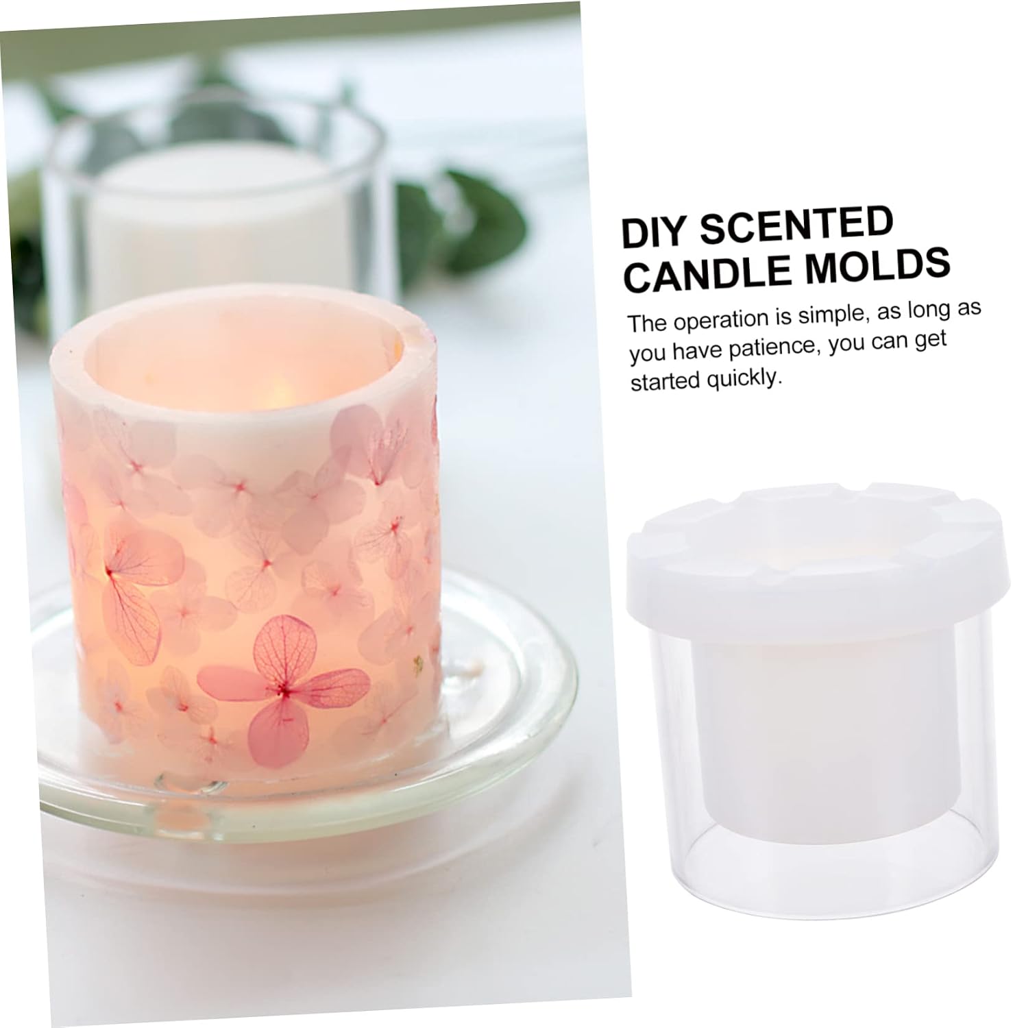 jojofuny DIY Scented Candle Mold Flower Candle Cup Molds for Adults Making Kit Supplies