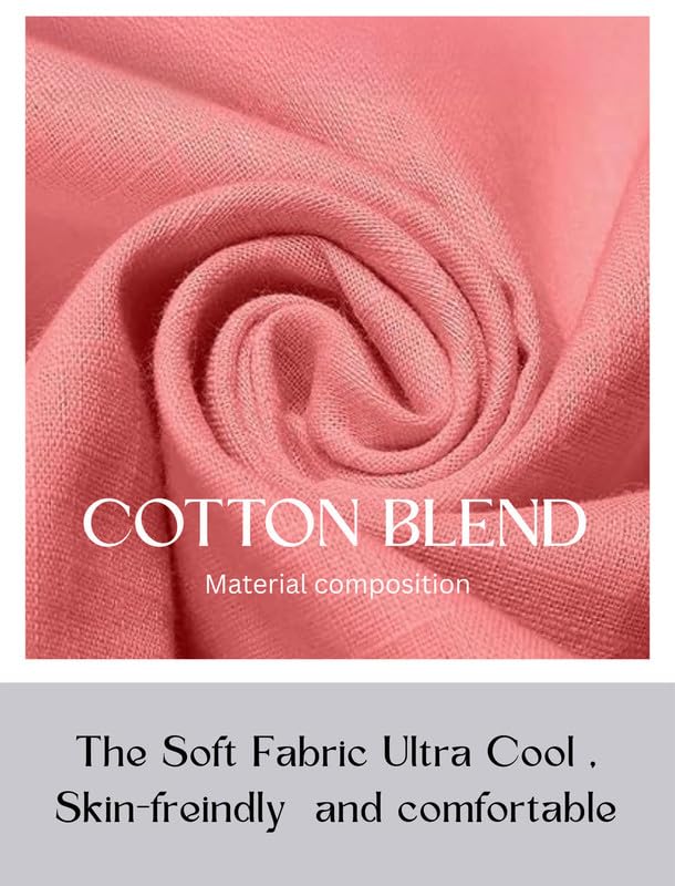 Image of DEEMOON Men's Cotton Blend Solid Regular Fit Full Sleeve Short Kurta | Men's Trendy Short Kurta