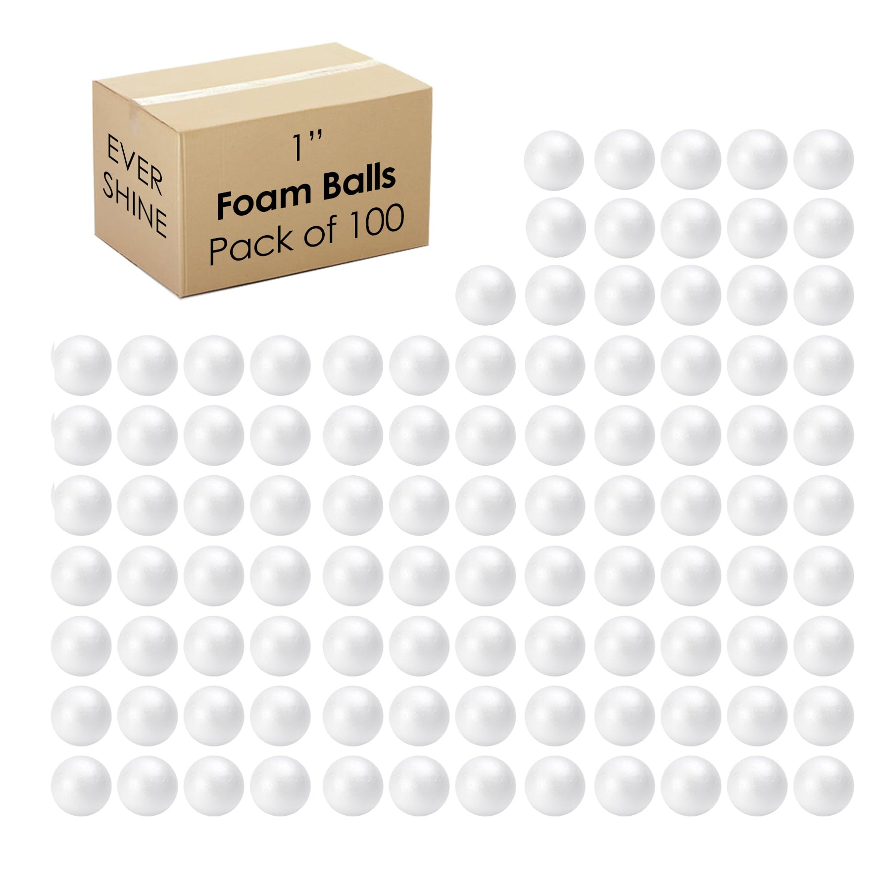 Snapklik.com : Evershine 100 Pack 1 Inch Craft Foam Ball