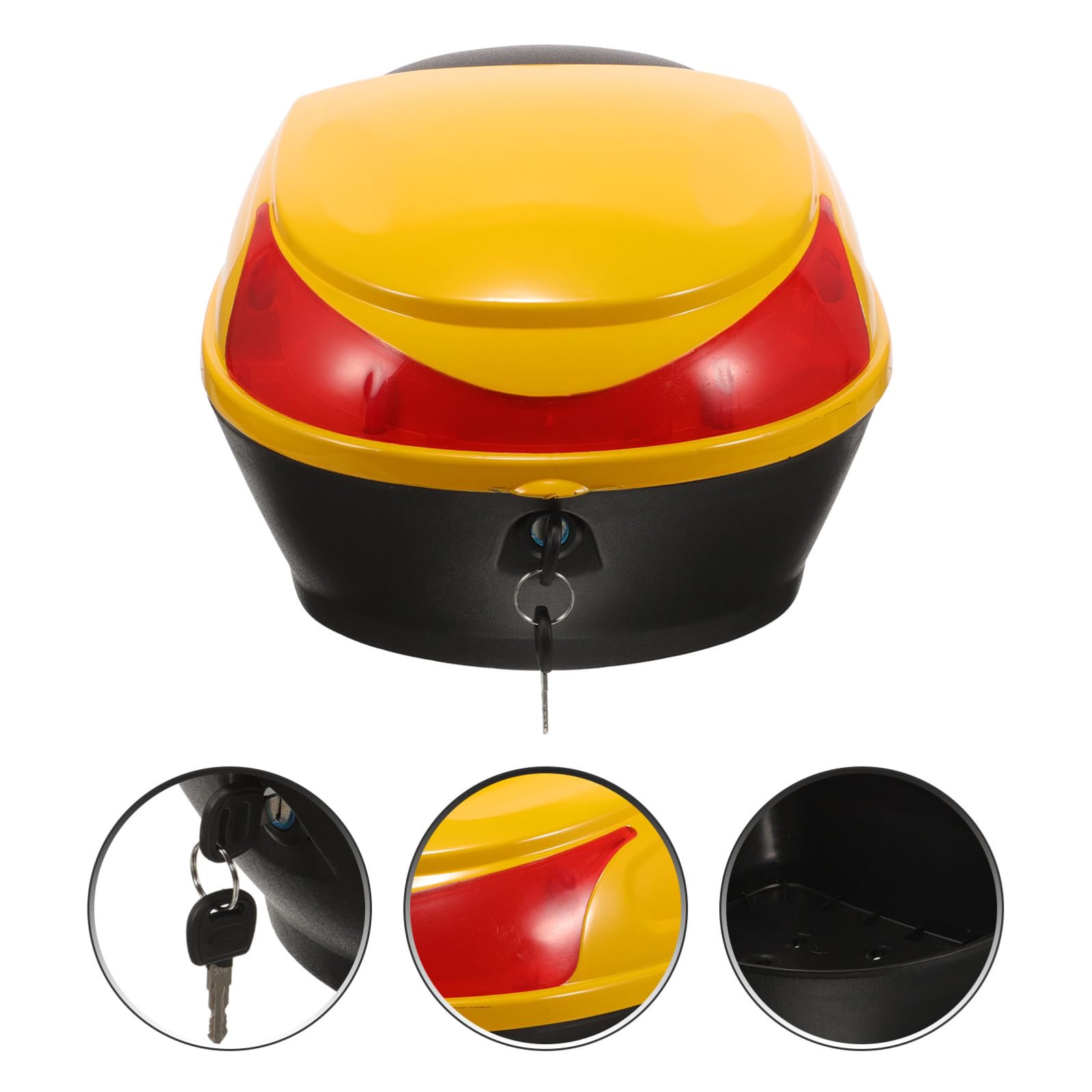 INOOMP Baule Posteriore Capacità Sufficiente in Plastica Piccolo per Lavorazione Fine, Resistente alla Deformazione per Conservare Casco e Attrezzi
