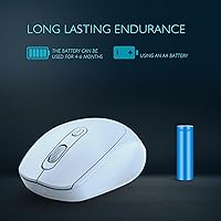 Vista 3 de ONE-UP Wireless Mouse, 2.4G, Silent, USB Nano Receiver for Laptop, Chromebook, PC, Mac, Windows and School Work (Blue)