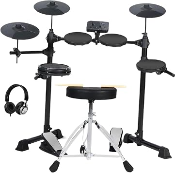 Beginner With 150 Different Sounds 4 Quiet Electric Drum Pads 2 Converter Pedals Drum Stick Electric Drum Set Beginners Electronic drums