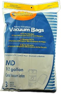 EnviroCare Replacement Micro Filtration Vacuum Cleaner Dust Bags made to fit Modern Day 12 Gallon Central Vacuums 3 Pack