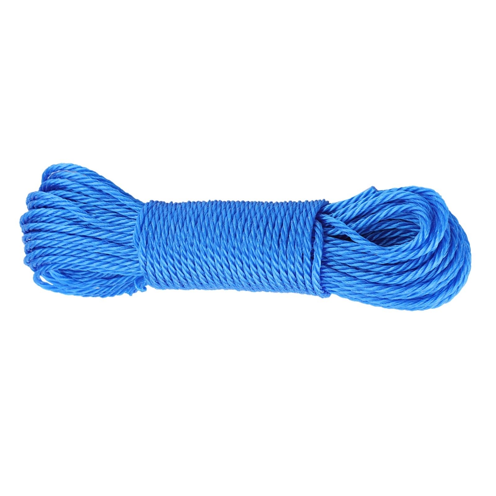 FCfpxwtz Laundry Drying line, Outdoor Washing Line Multicolor 20m Nylon Rope Cord Clothesline(Blue)