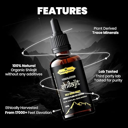 Miniatura 3 de Gotas orgánicas de Shilajit del Himalaya para hombres y mujeres (1.0 onzas)