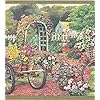 Concord wallcoveringswallpaper border garden pattern flowers garden plants for living room cottage kitchen green brown yellow 15 ft by 10 in eg022124b  urban country home decor