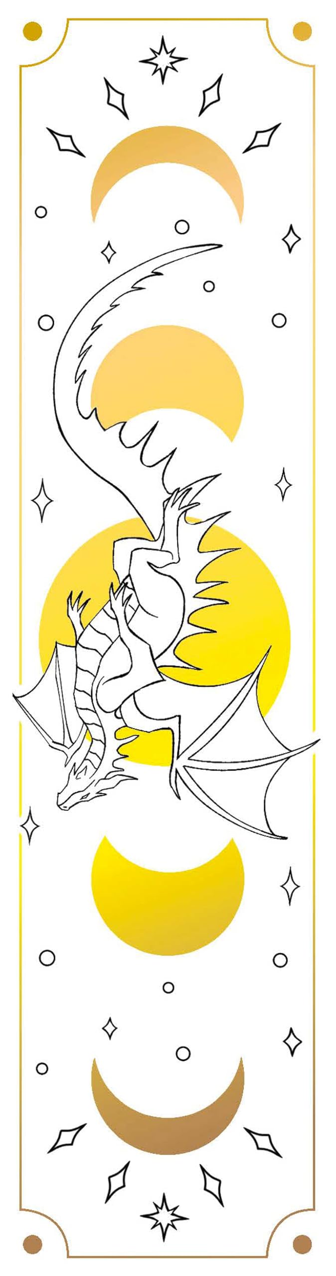 Dragon Princess: Marque-pages à colorier romantasy avec dorures