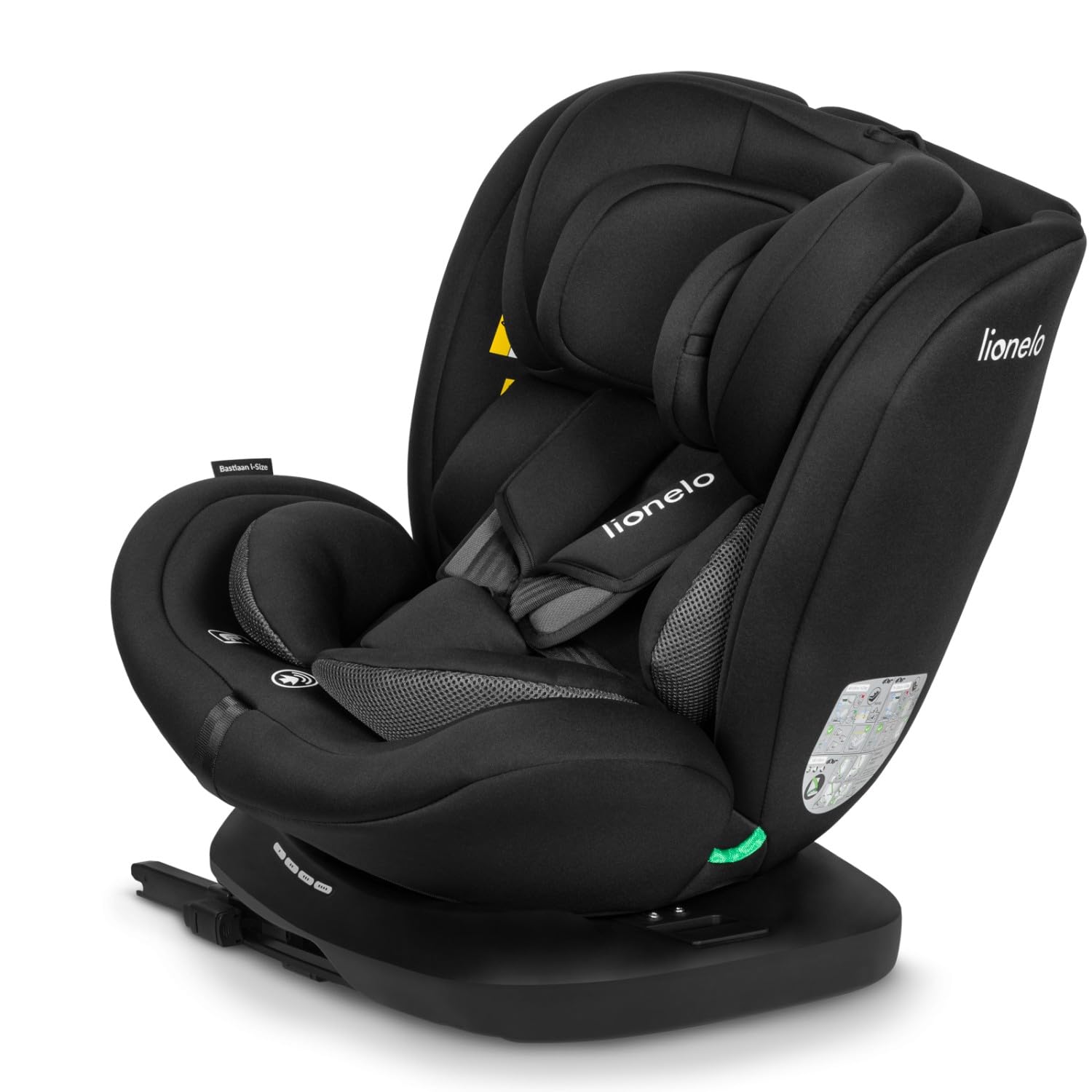 Lionelo Bastiaan i-Size Seggiolino Auto Evolutivo 4-in-1 per bambini 0-12 Anni (40-150 cm) ISOFIX e l'ultima Norma R129 Opzione Rivolto All'indietro, 21 Regolazioni, Girevole 360° Protezione Laterale