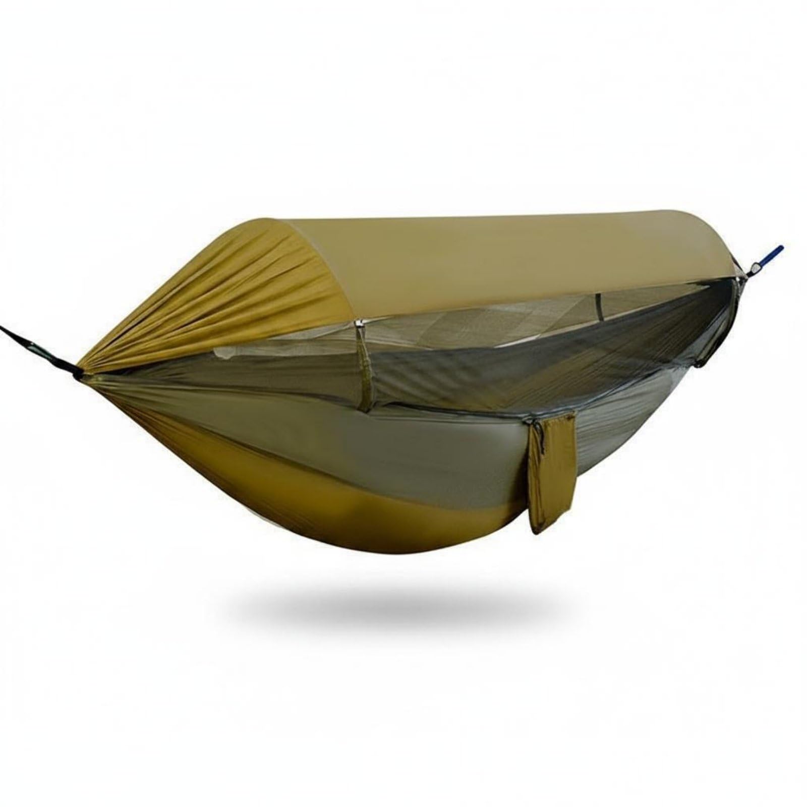 Canopy Mesh Camping Swing Bed Quick Open Mesh Nylon Swing Bed Anti-Rollover Outdoor Gear Strong Load-Bearing for Forest, ArmyGreen-Camel-image-19