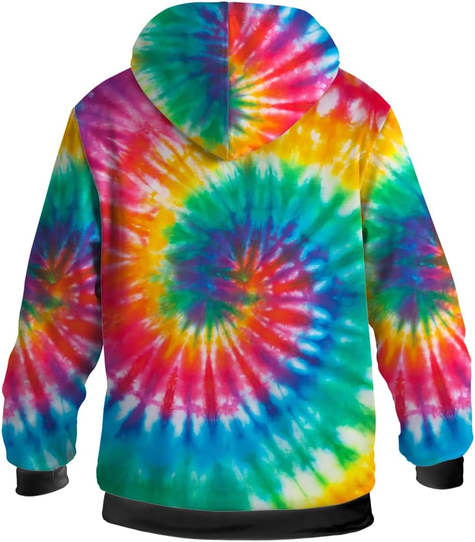 Tie Dye Womens Mens Winter Jacket,Fleece Lined Zip-up Hoodie Warm Sweatshirt Coat - Image 4