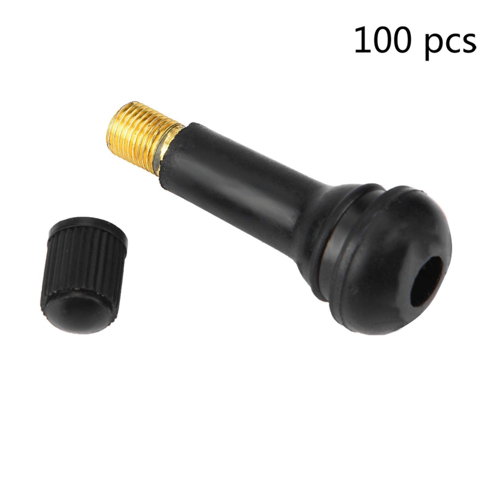 Stix 100 Valvole In Gomma TR414 Per Pneumatici Auto E Furgoni - Valvole A Scatto Universali Per Cerchi In Acciaio E Alluminio - 4