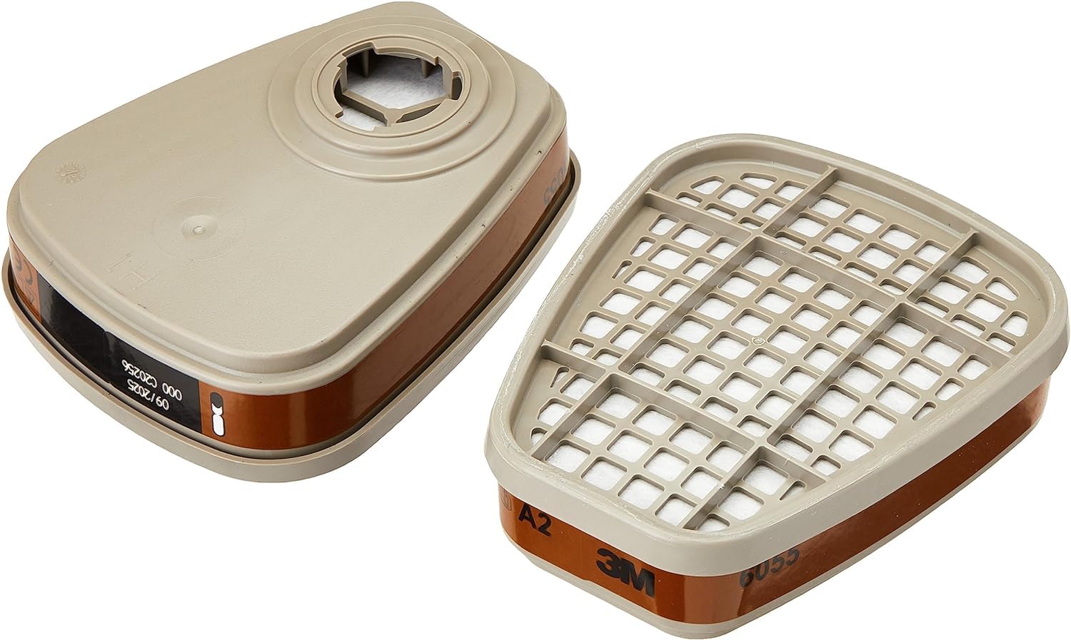 3M Mehrweg-Halbmaske 6300L (Maskenkörper ohne Filter), Größe L, Atemschutz, 1 Stück & 6055PRO1 Filter gegen organische Dämpfe A2