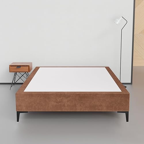 Greaton, Cama con plataforma de madera de terciopelo de alta calidad de 15 pulgadas, duradera, elegante, opciones de multicolor, no necesita somier,