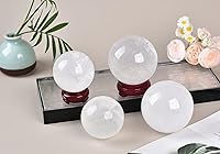 Vista 152 de AMOYSTONE Bola de aventurina azul Natural Cuarzo Cuarzo Cristal Esfera Piedra Bola con Base de Madera