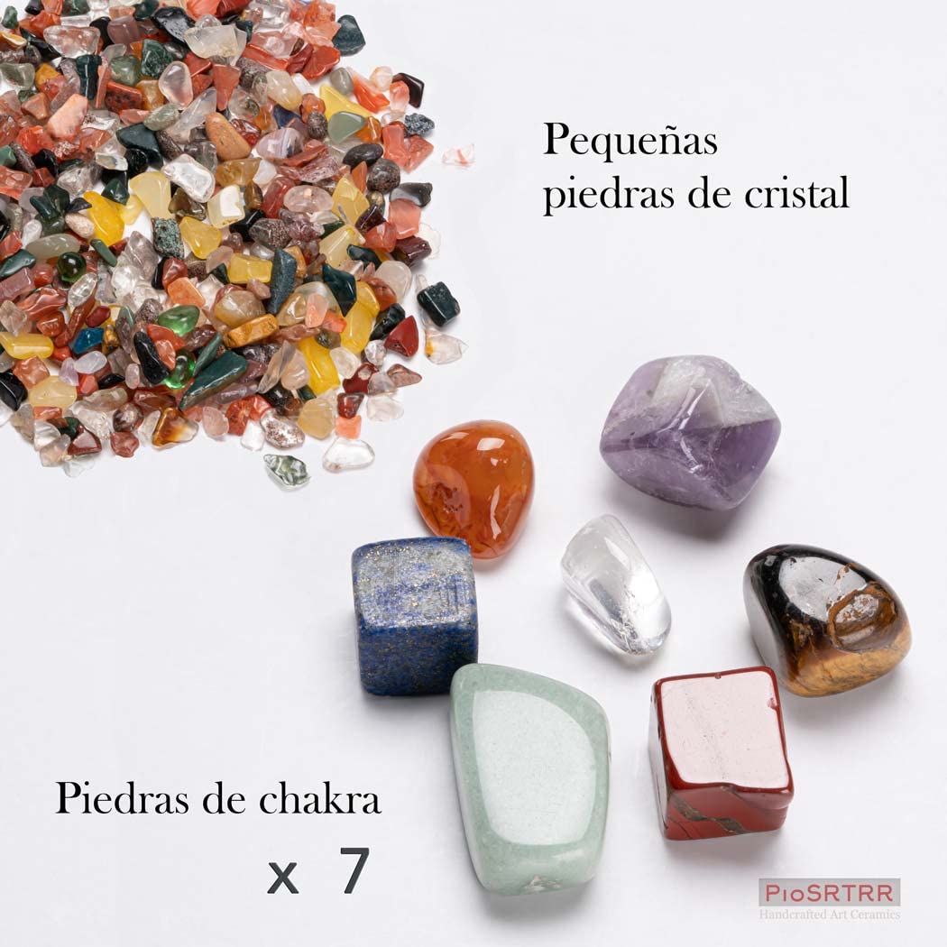 Quemador de Incienso,Porta Incienso de Loto de Piedras Chakras