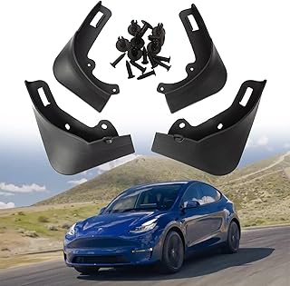Wocch Model Y Mud Flaps 2022 Splash Guards Matte Black Front & Rear Fender Protection Mudflaps No Need to Drill Holes for Tesla Model Y 2020 2021 2022 2023 (Set of 4)