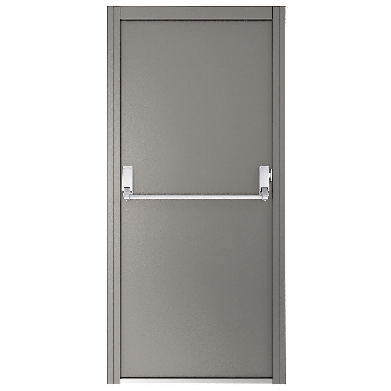 VIZ-PRO Quick Mount Fire Exit Door (Single) with Panic Bar, Gray Right Side-Hinged Outward, 39 9/16" - 41 7/8" Width Adjustable, 83 1/2" Height