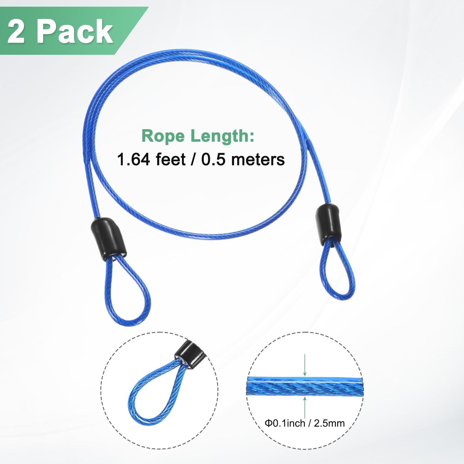 M METERXITY 2-Pack Security Cable Lock - Image 3