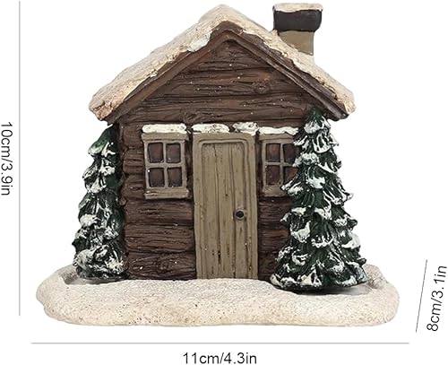 Miniatura 7 de Cessfle Quemador de incienso de cabaña de troncos de Navidad, quemador de incienso de invierno nevado de Navidad con 62 conos de incienso, chimenea