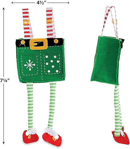 Miniatura 3 de Bolsas de regalo de Navidad con pantalones de elfo, juego de 6 bolsas de regalo para niños, fiestas de vacaciones, decoración de profesores
