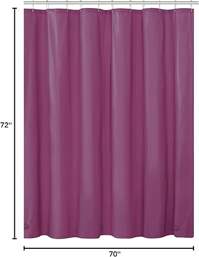 Vista 27 de Dependable Industries inc. Essentials Cortina de ducha magnetizada para baño con ojales de metal impermeable (rosa)
