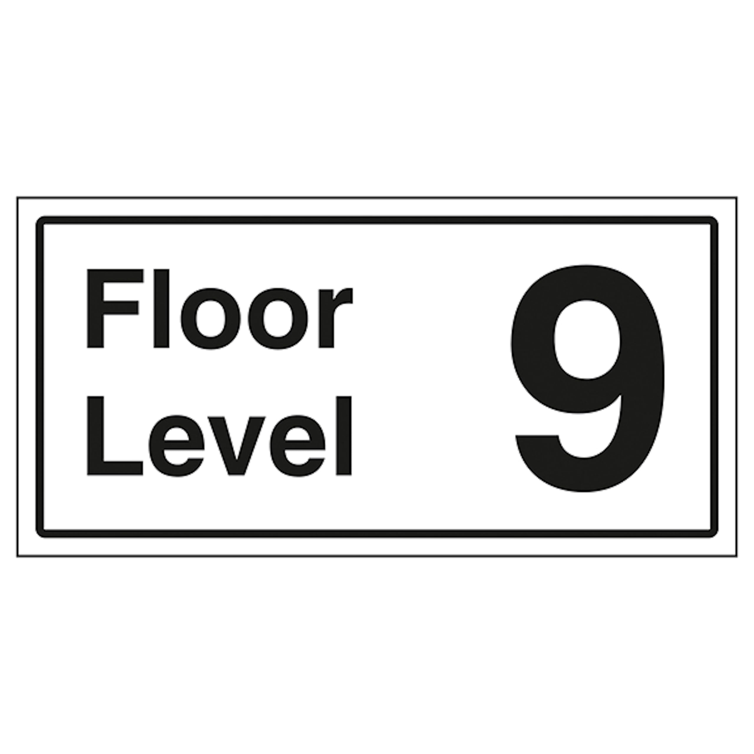 V Safety Floor Level 9 300 x 150 mm - 1mm Rigid Plastic Safety Sign