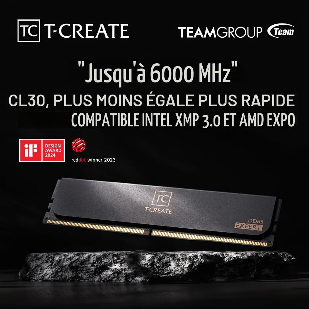 Team Group T-Create Expert Ctcwd532g6000hc30dc01, 32 Gb, 2 X 16 Gb, Ddr5, 6000 Mhz, Dimm A 288 Pin