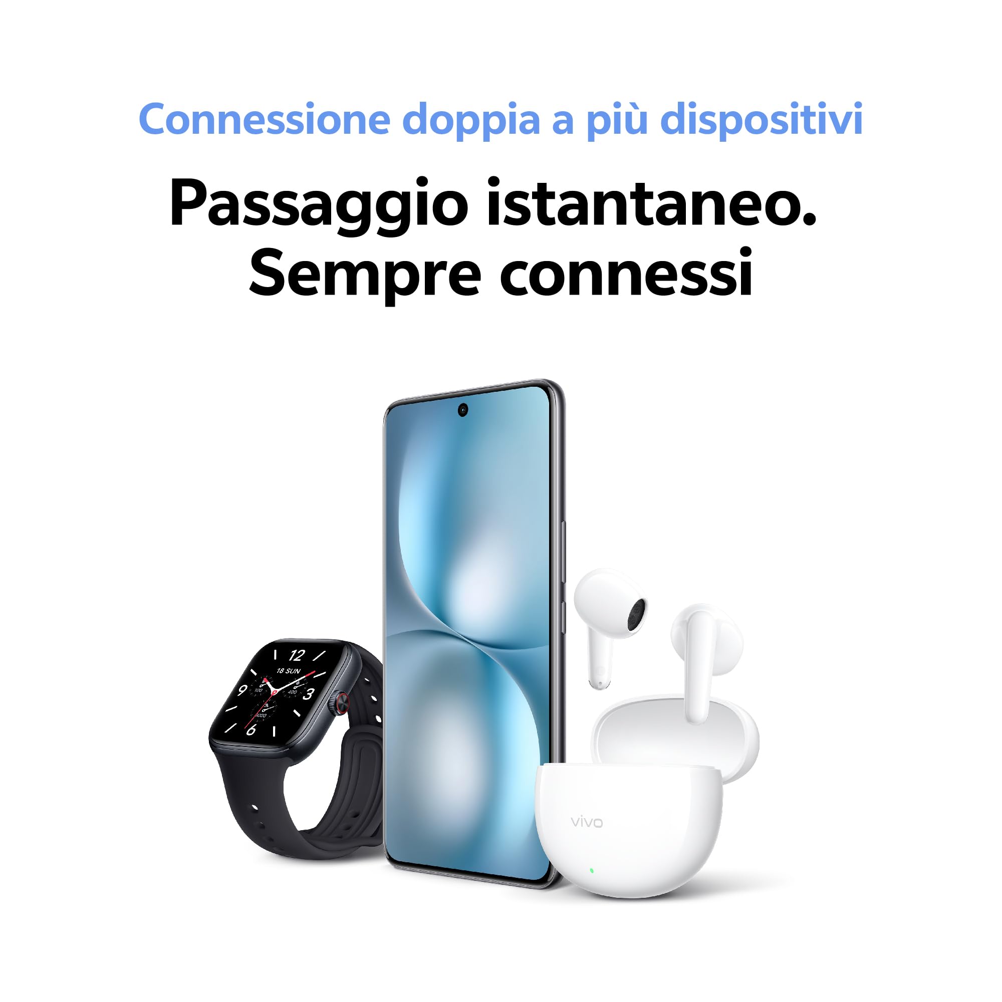 vivo Buds Air3, Auricolari Wireless, fino a 50 Ore di Batteria, Leggerezza 3,6g, Bassa Latenza nel Gaming (88 ms), Doppia Connessione a più Dispositivi, Riduzione del Rumore nelle Chiamate con AI