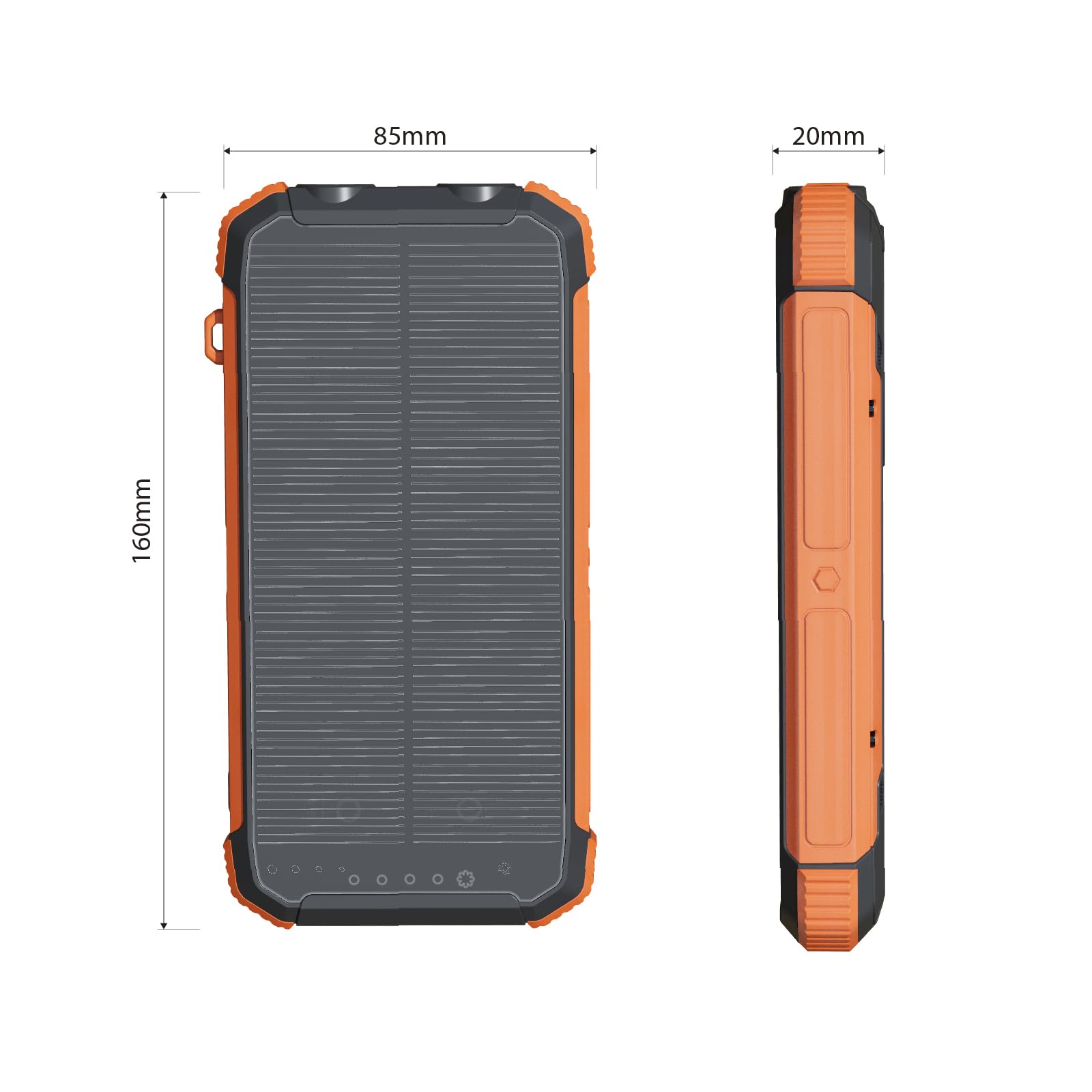 ERRBBIC Solar Charger Power Bank 20000mAh, Portable Wireless Charger, 15W Fast Charging External Battery Pack with Dual Flashlight and USB C Outputs. Outdoor Mobile Power Compatible with Cell Phones