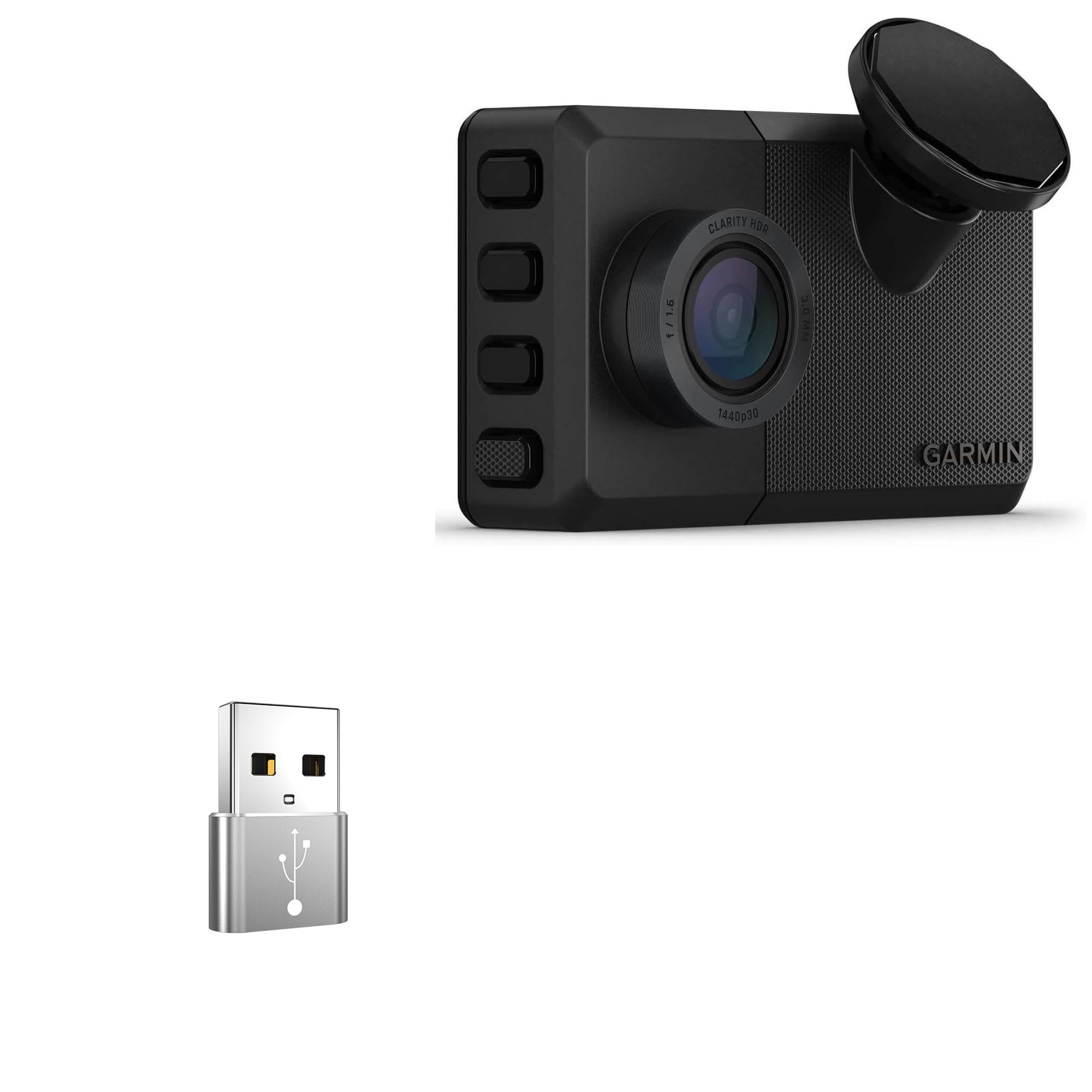 BoxWave Adapter Compatible with Garmin Dash Cam Live - USB-A to C PortChanger (5-Pack), Type-C OTG Convert Charging Data Adapter - Metallic Silver