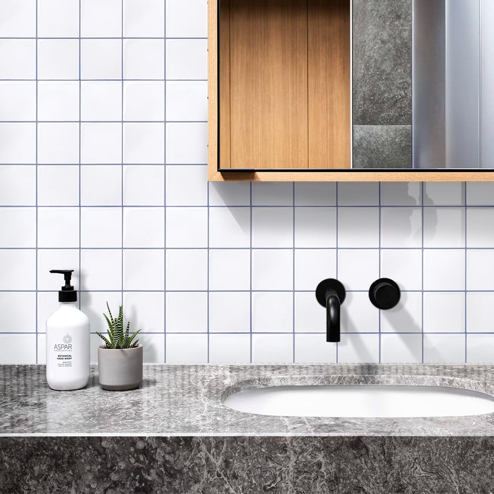 Commomy Più Spessi Paraschizzi Cucina Adesivo, 10 pezzi, 30,5 x 30,5 cm | Piastrelle Mattonelle Adesive Bagno Vinile 3D Metro, Adesivi per Piastrelle Impermeabili