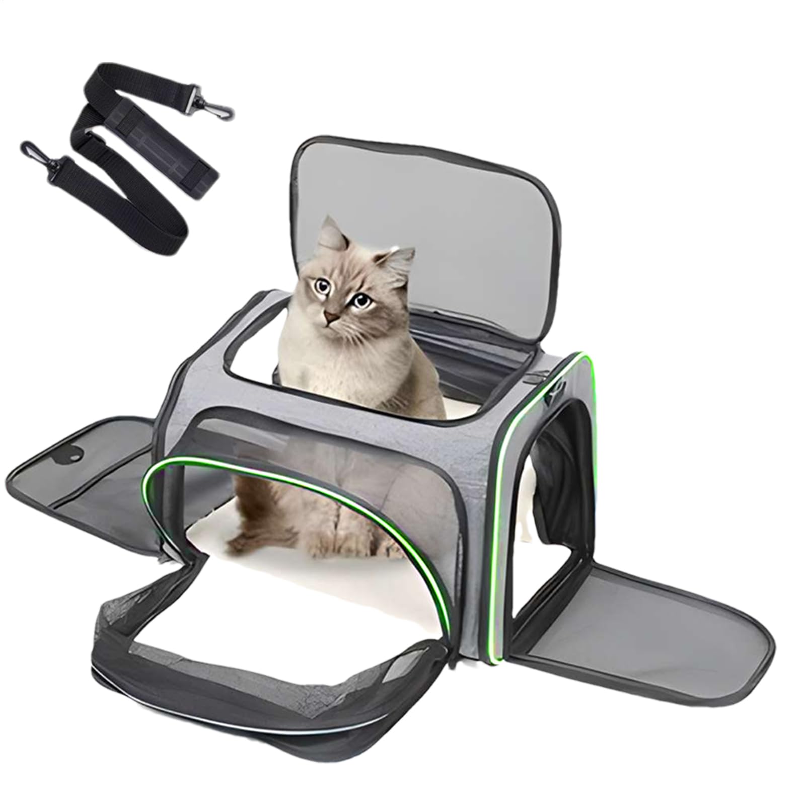 Bolsa de Viaje para Perros | Bolsa de Transporte Plegable de Malla para | mascotas, portátil para ciclismo, coche, viajes, bolsa de gato transpirable para acampar, senderismo