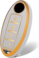 Vista 40 de Funda para llave de TPU suave con patrón dorado, protección de 360 grados, compatible con Nissan Altima Coupe Armada GTR Maxima Murano Cross