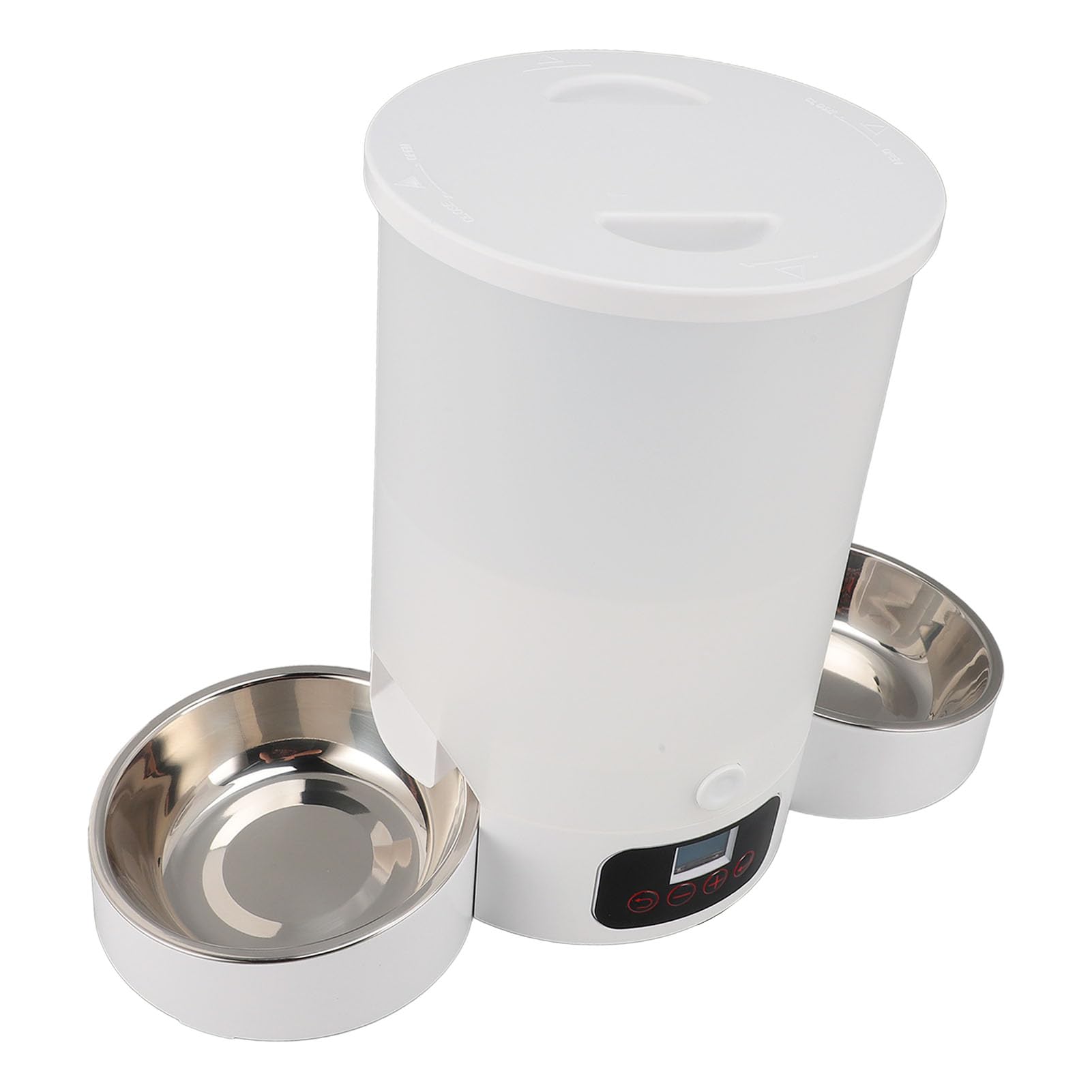 Comedero Automático para Gatos, Dispensador Inteligente con Temporizador, Grande, 3L, Fácil de Limpiar, Cuencos de Acero Inoxidable 304 para Perros y Gatos (Blanca)