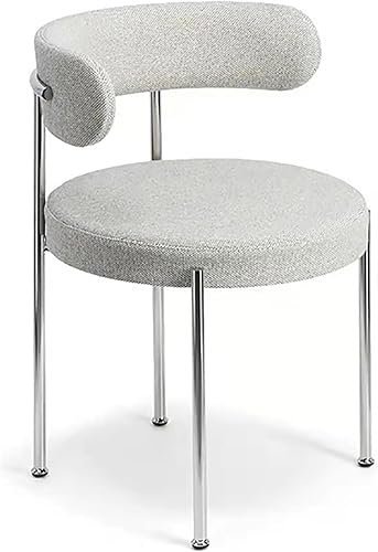 Topjia Sillas de comedor tapizadas, silla de comedor moderna de mediados de siglo para cocina y comedor, cómoda silla de sherpa con respaldo curvado