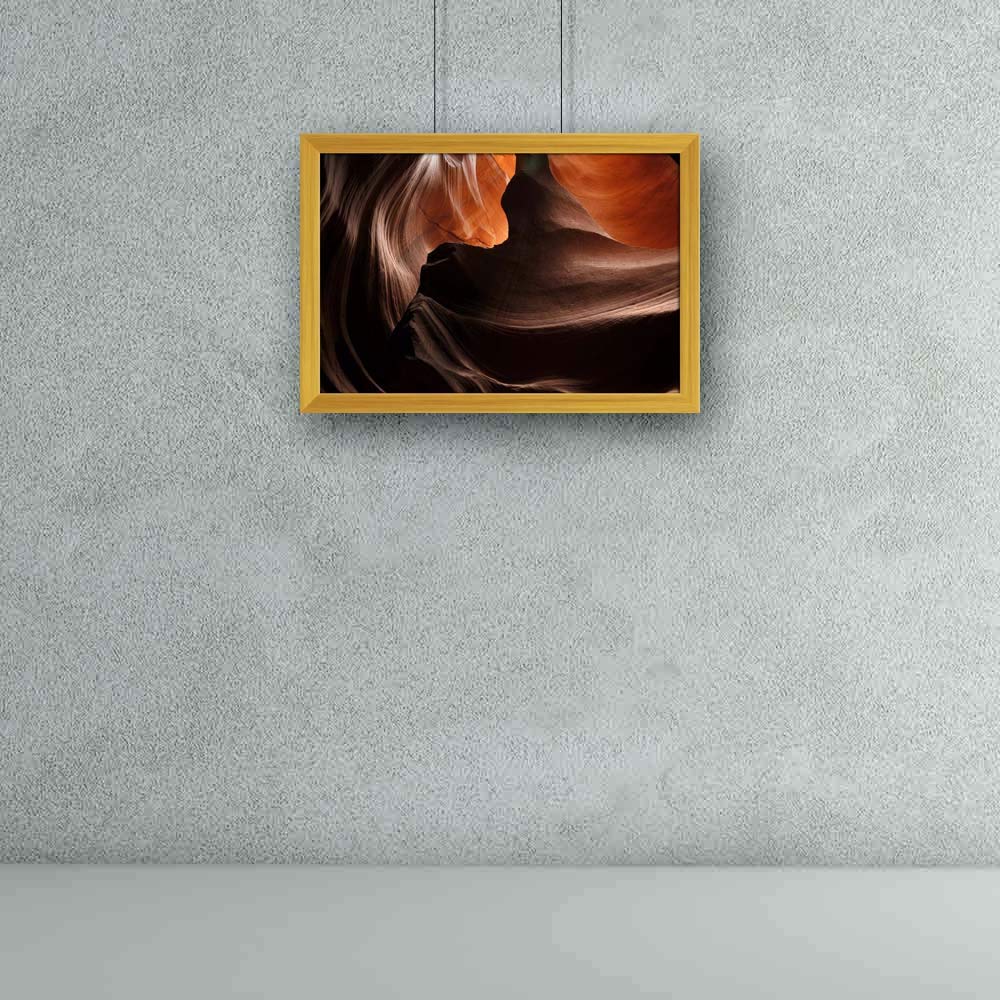 ArtzFolio Eroded Rock in Antelope Valley Canyon Arizona, USA Tabletop Painting Golden Frame 11.3 x 8 inch (29 x 20 cms)