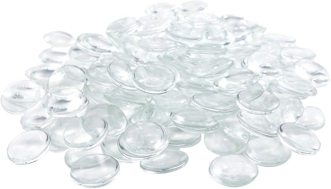 Oopsu 60 Pieces Transparent Glass cabochons, Clear Glass Dome cabochon, Non-calibrated Round 1 inch/25mm for Photo Pendant Craft Jewelry Making