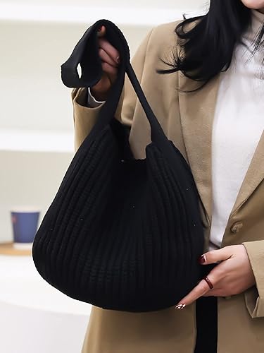 Miniatura 7 de ENBEI Bolsos de hombro para mujer Bolsos de ganchillo Bolso de punto grande Bolso de mano estético para la escuela lindo Bolsas de mano Bolsa de