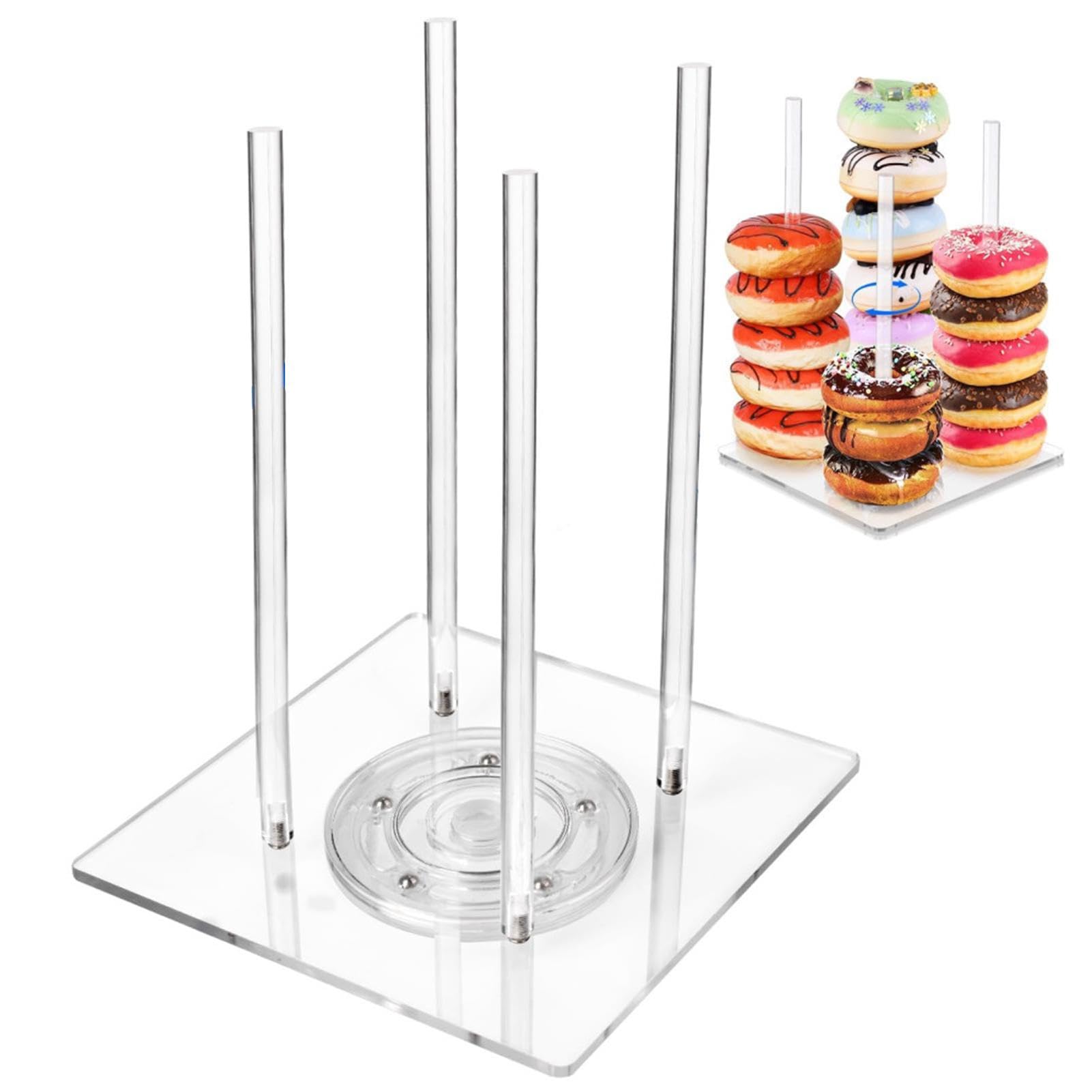 Support donut acrylique transparent et présentoir bagel pour tour de mariage