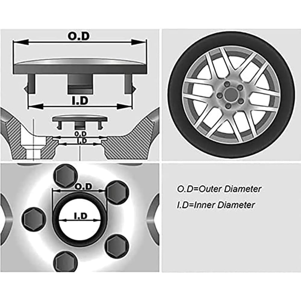 4 Pièces Voiture Cache Moyeux pour DS DS3 DS4 DS5 DS4S DS6 DS5LS Centre Jante Capuchons Enjoliveurs Décoration Couvercle Central Moyeu Roue Chapeau