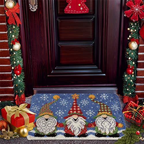 Evaje Christmas Latch Hook Rug Kits Diy Crochet Yarn Carpet Hooking Craft Kit With Color Preprinted Canvas Christmas Gnome Pattern Design For Adults Kids Xmas Gift 20.5''X14'' #TOP2