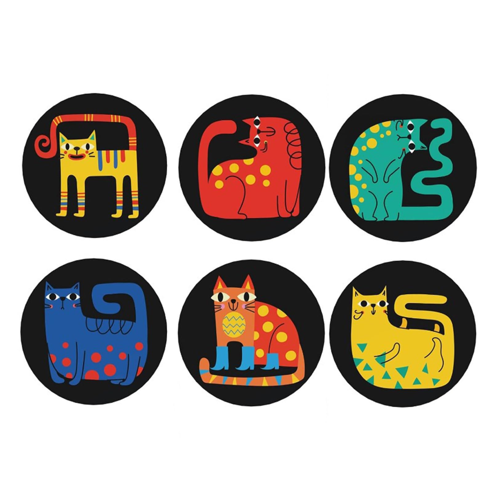 OSNIYAW Of 6 Wooden Coasters Multicolor Heatproof Cup Mats Perfect for Hot Drinks Party Supplies Tabletop Protectors