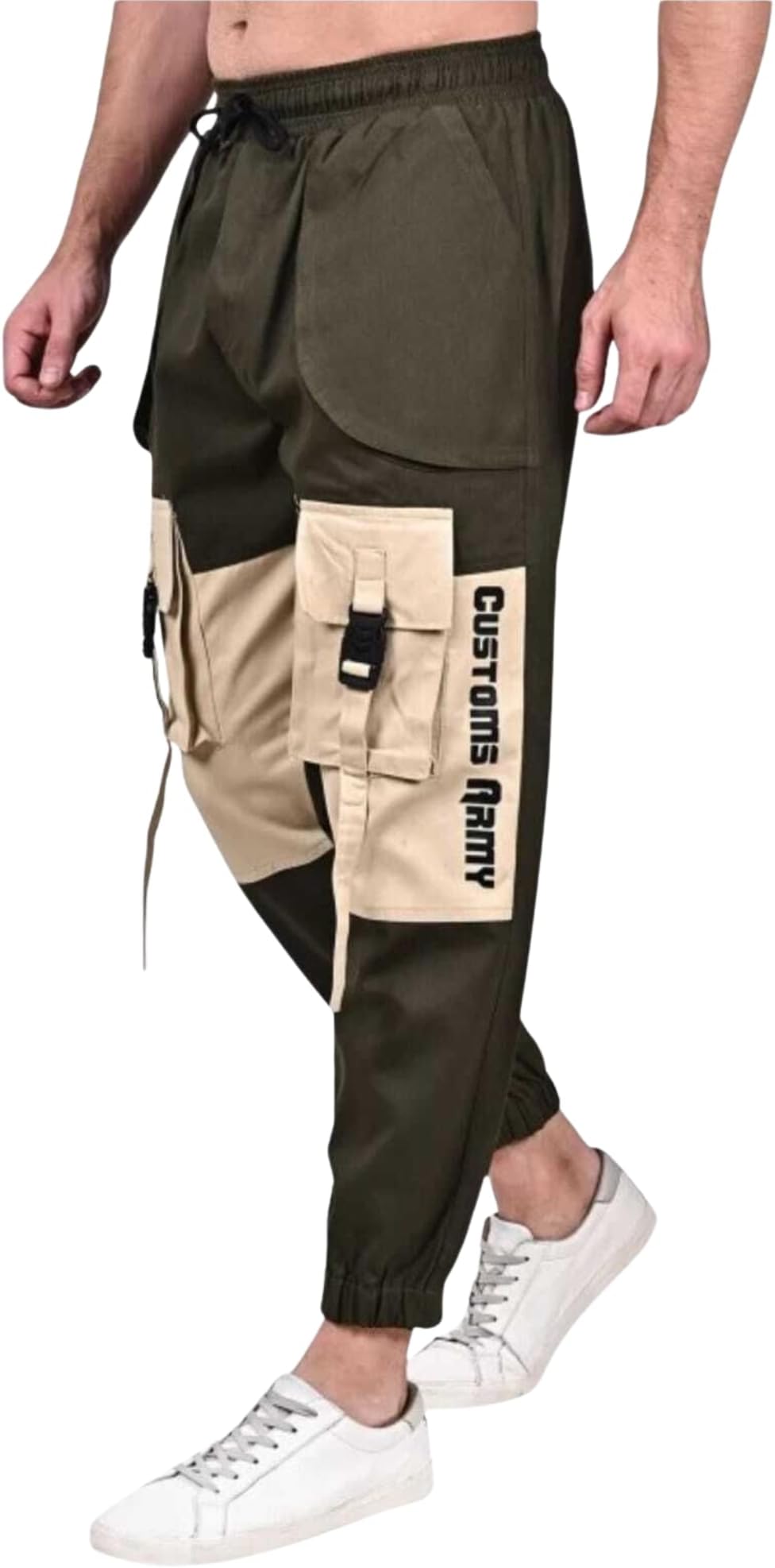 Men & Women Regular Fit Cargo Pants for Casual | Comfortable Cargos with Pockets | Green - Color |, Herren ARMY03-XL-Parent
