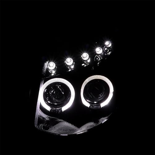 Miniatura 5 de Spec-D Tuning Proyector LED de doble halo con lente ahumada, carcasa negra brillante, compatible con Infiniti G35 2003-2007 de 2 puertas Coupé con