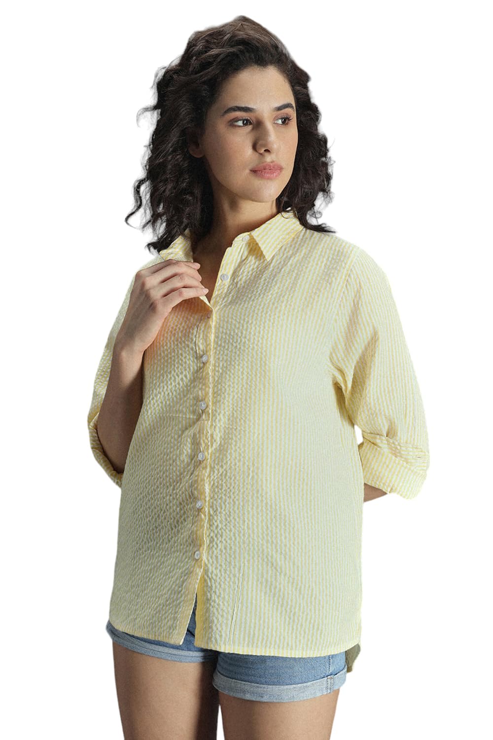 HIGH STAR Women's Cotton Oversized Fit Shirt