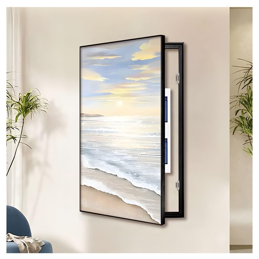 Dekoracyjna osłona panelu elektrycznego, montowana na ścianie aluminiowa osłona skrzynki bezpieczników, zdejmowana pokrywa miernika do dekoracji wnętrz, D-40 x 60 cm/15,7 x 23,6 cala