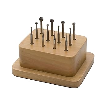 EuroTool Deluxe Burs, Round Assortment, 12 Pieces with Stand | BUR-500.05
