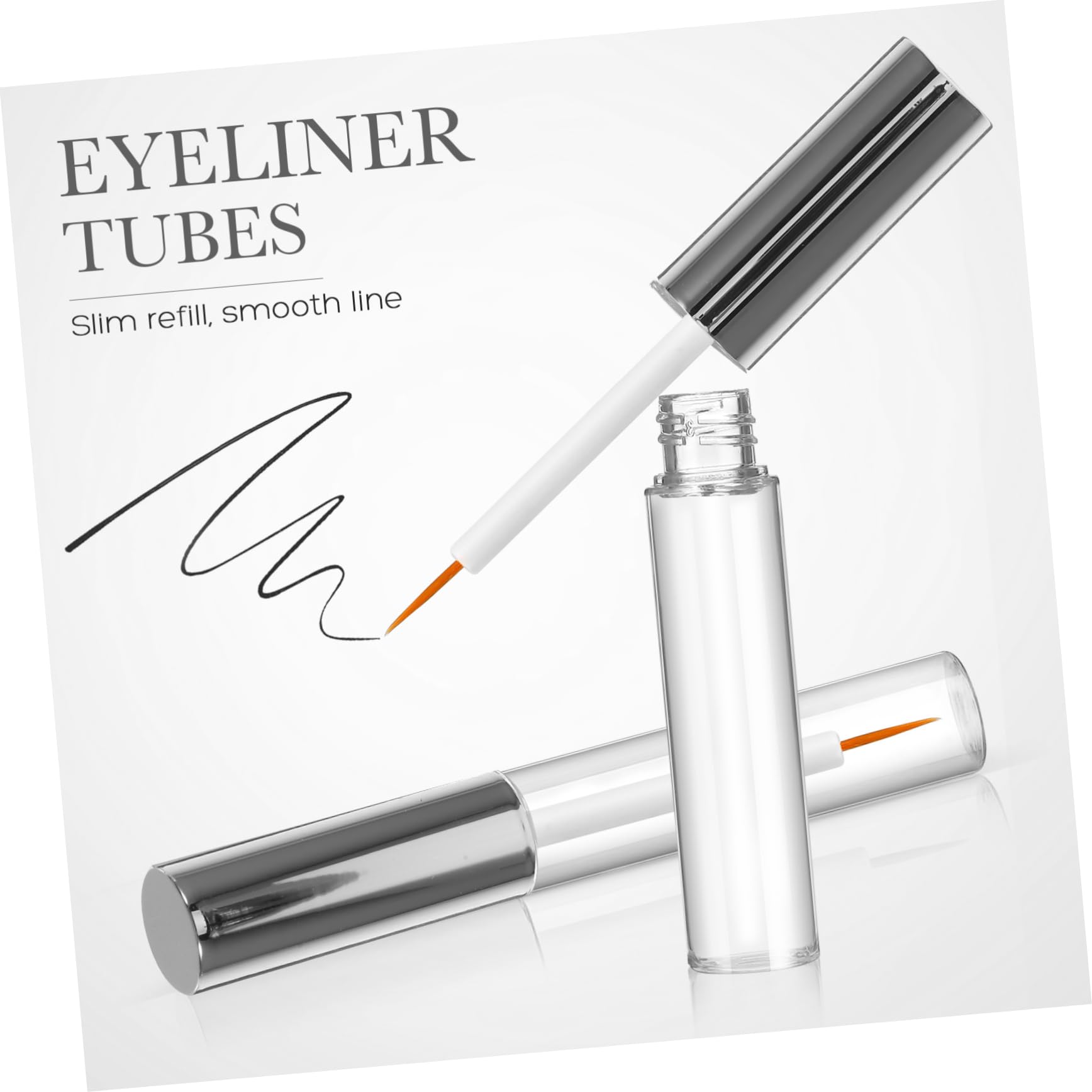 3Pcs Empty Eyelash Cream Bottles with Eyelash Wands Funnels Set Refillable Mascara Tube Kit for DIY Mascara Eyelash Enhancements for Makeup Lovers